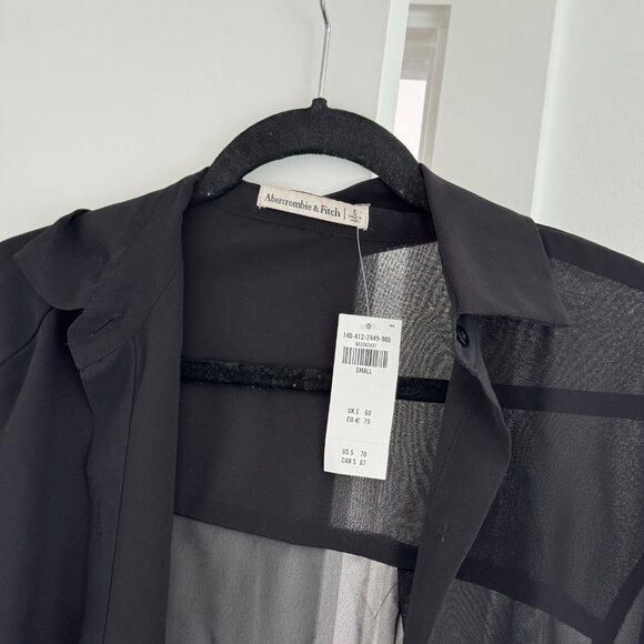 Abercrombie Long-Sleeve Sheer Button-Up Shirt - Picture 3 of 3
